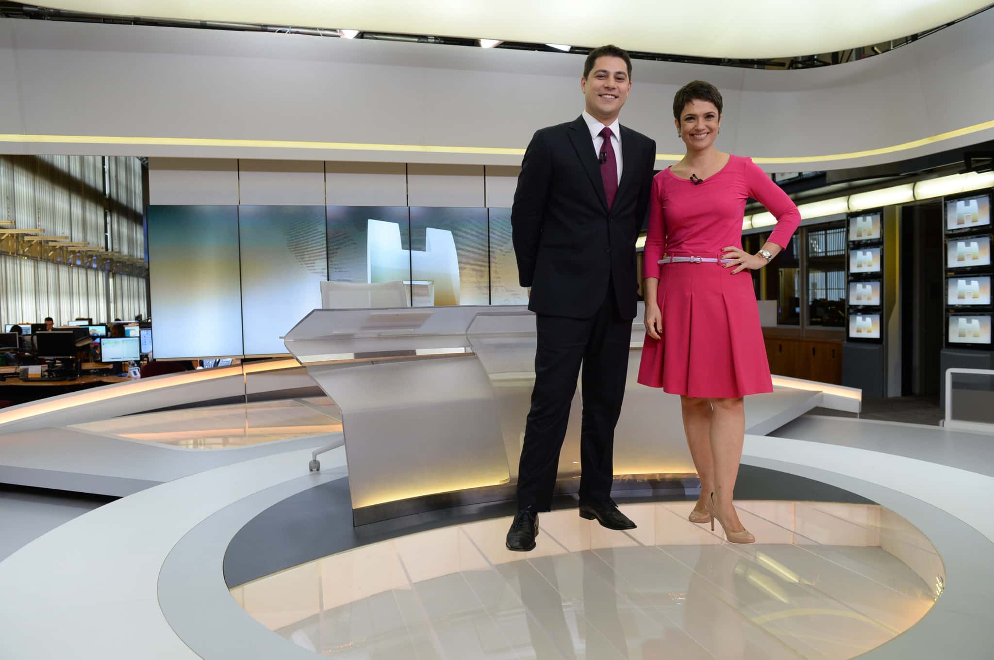 Sandra Annenberg e Evaristo Costa (Foto: Reprodução)