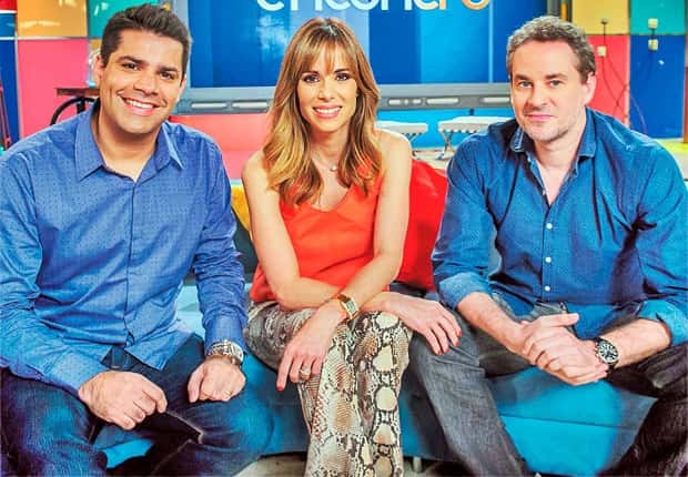 Dan Stulbach ao lado de Lair Rennó e Ana Furtado no "Encontro"