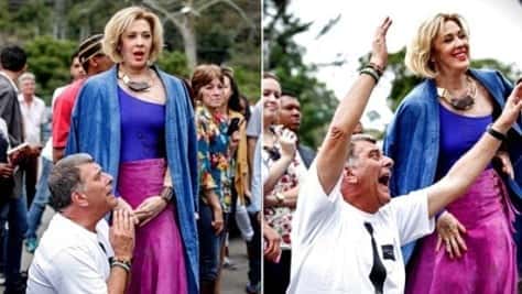 Claudia Raia ao lado do diretor Jorge Fernando