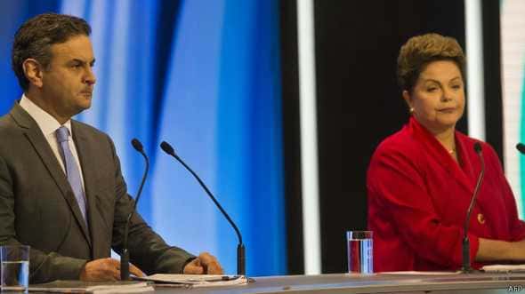 Dilma e Aécio em debate no 1° turno
