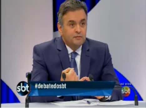 Aécio Neves no "Debate SBT" (Foto: Reprodução)