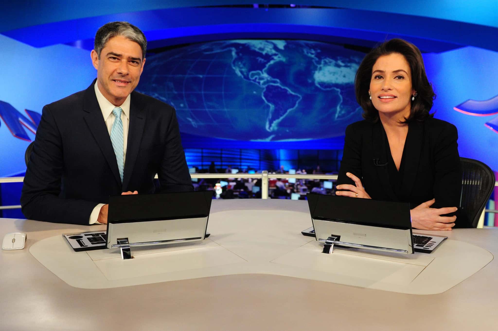 William Bonner e Renata Vasconcellos comandam o "Jornal Nacional" (Foto: Globo/João Cotta)
