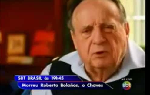 Plantão do SBT anuncia morte de Roberto Gomez Bolanõs, o eterno "Chaves" (Foto Reprodução)
