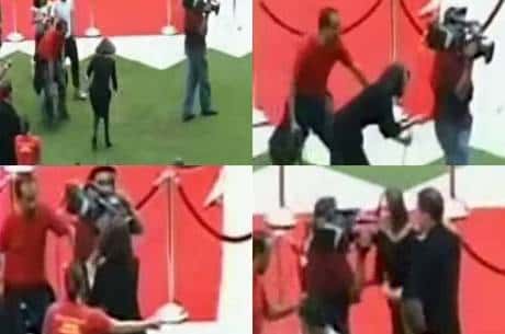 Florinda Meza se irritou com cinegrafista (Foto: YouTube/ ATV)