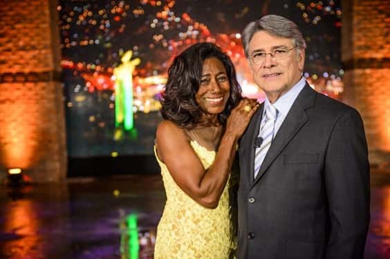 Glória Maria e Sérgio Chapelin (Foto: TV Globo / Alex Carvalho)