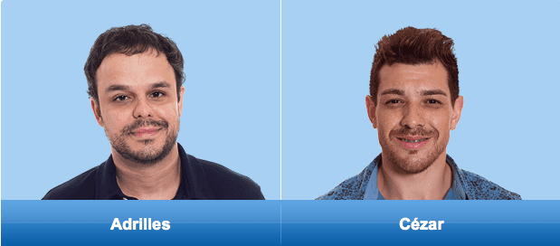 Adrilles e Cézar disputam penúltimo paredão do programa (Foto divulgação: Gshow)