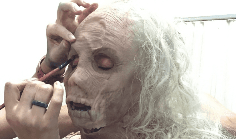 Figurante da "pegadinha dos zumbis" (Foto: Divulgação)