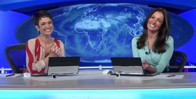 Sandra Annenberg e Patrícia Poeta no "Jornal Nacional". (Foto: Divulgação)
