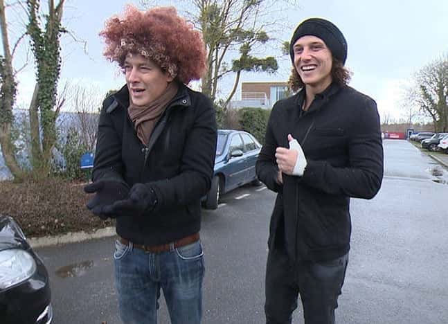Rodrigo Faro e David Luiz (Foro: Reprodução / TV Record)