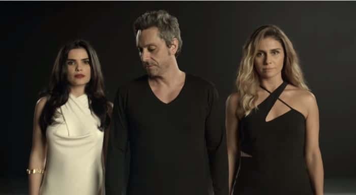 Alexandre Nero com Vanessa Giácomo e Giovanna Antonelli no teaser de "A Regra do Jogo" (Foto: Reprodução/Globo)