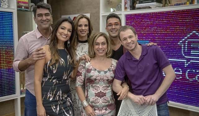 Ana Furtado, André Marques, Cissa Guimarães, Patrícia Poeta, Tiago Leifert e Zeca Camargo (Foto: Globo/ Renato Rocha Miranda)