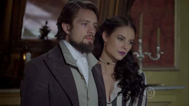 Rafael Cardoso e Paola Oliveira em cena de "Além do Tempo" (Foto: Reprodução/Globo)