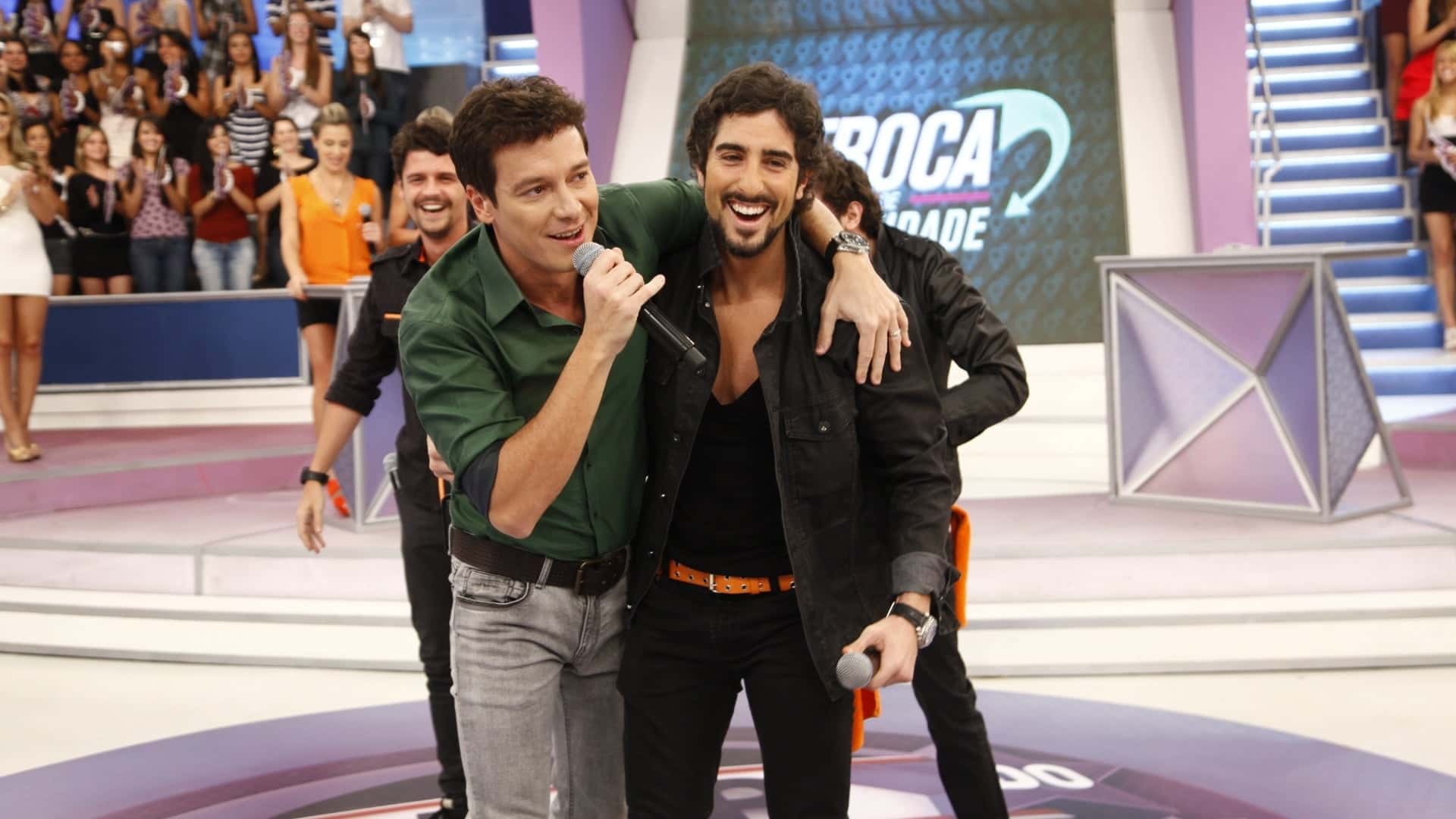 Rodrigo Faro e Marcos Mion durante o "Hora do Faro (Foto: Divulgação)
