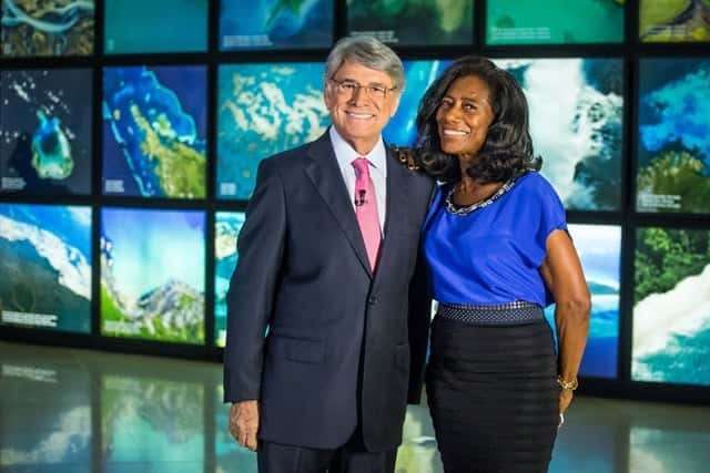 Glória Maria e Sérgio Chapelin (Foto: Globo/ Paulo Belote)