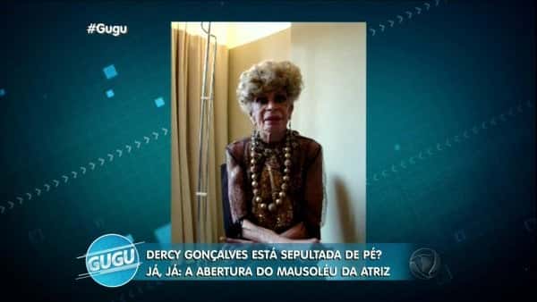 Dercy Gonçalves em vídeo para Silvio Santos exibido no "Gugu" (Foto: Reprodução/Record)