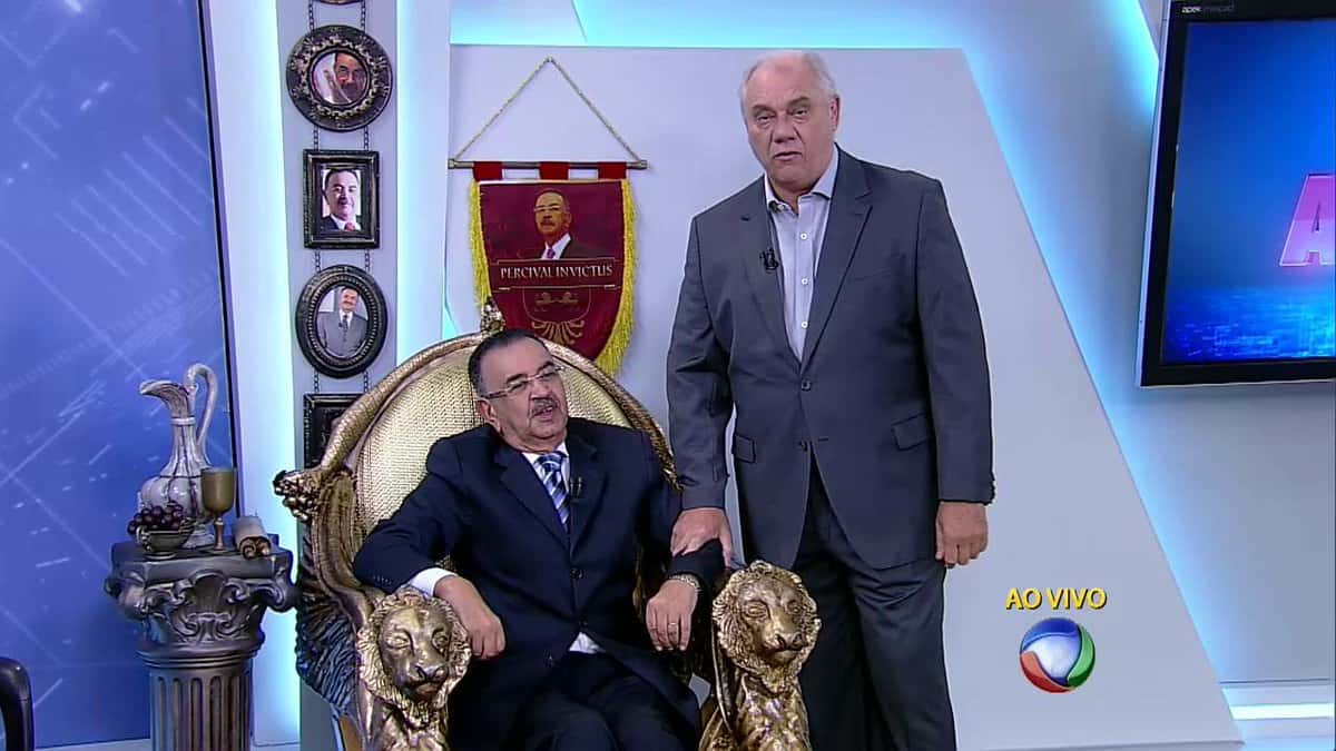 Marcelo Rezende e Percival de Souza no "Cidade Alerta" (Foto: Reprodução/Record)