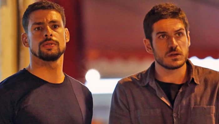 Juliano (Cauã Reymond) e Dante (Marco Pigossi) em cena de "A Regra do Jogo" (Foto: Divulgação/Globo)