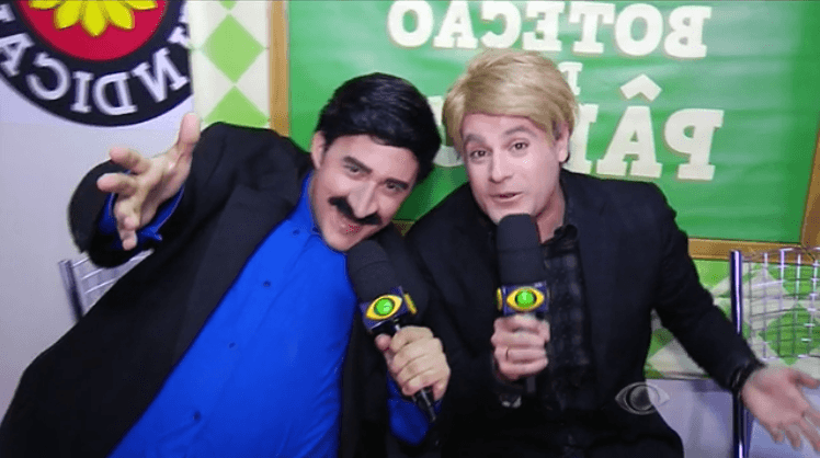 Gluglu e "Ratinho" no "Pânico na Band" de ontem (08) (Foto: Reprodução/Band)