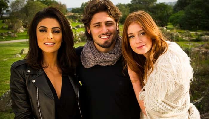 Carolina (Juliana Paes), Rafael (Daniel Rocha) e Eliza (Marina Ruy Barbosa) no Uruguai (Foto: Globo/João Miguel Júnior)