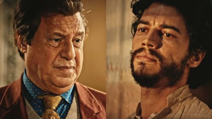 Afrânio (Antonio Fagundes) e Martin (Lee Taylor) em cenas de "Velho Chico" (Foto: Reprodução/Globo)