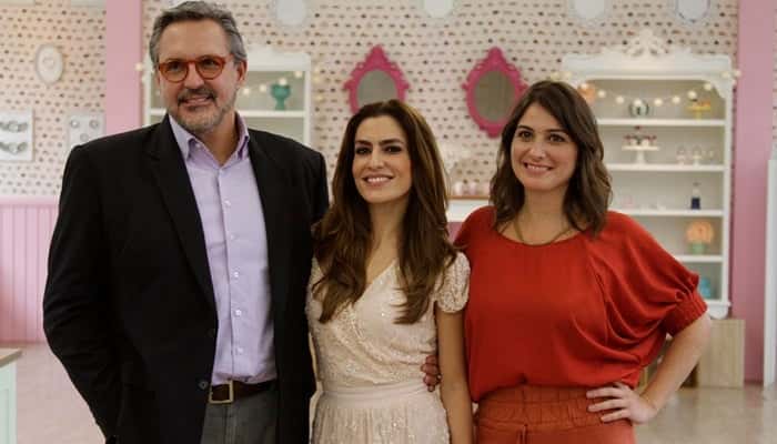 Fabrizio Fasano Jr., Ticiana Villas Boas e Carol Fiorentino (Foto: Gabriel Gabe/SBT)