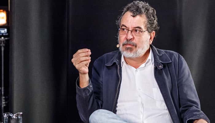 Jorge Furtado em entrevista ao "Ofício em Cena", na GloboNews (Foto: Globo/Artur Meninea)