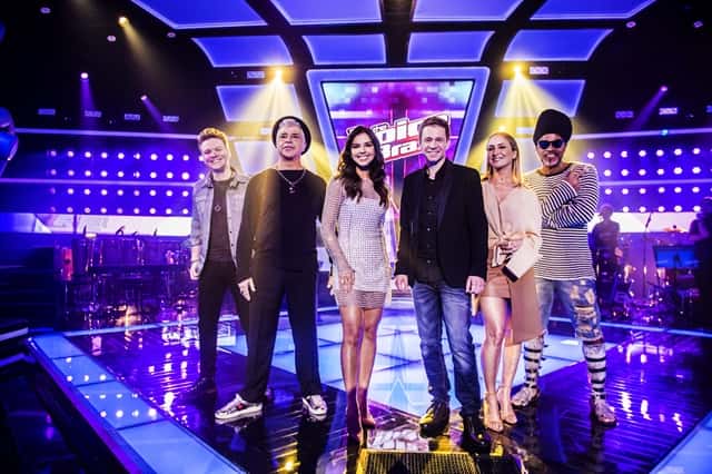 Coletiva The Voice - Michel Teló, Lulu Santos, Mariana Rios, Thiago Leifert, Claudia Leitte e Carlinhos Brown (Foto: Globo/João Miguel Júnior)