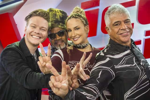 Michel Teló, Carlinhos Brown, Claudia Leitte e Lulu Santos (Foto: Globo/Mauricio Fidalgo)