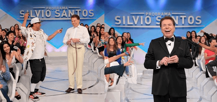 Silvio decide simular troca de roupa no palco/