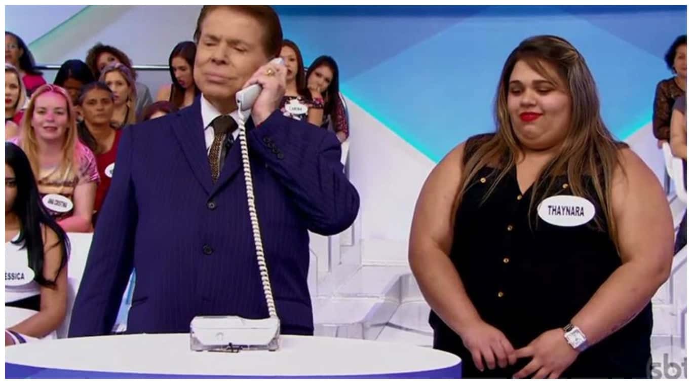 Silvio Santos passando trote em seu programa (Foto reprodução: SBT)