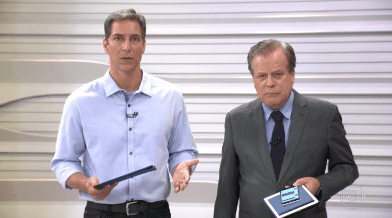 Luís Ernesto Lacombe e Chico Pinheiro no "Bom Dia Brasil" desta quarta-feira (29) (Foto: Reprodução/Globo)