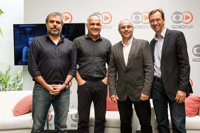 Erick Bretas, Amauri Soares, Raymundo Barros, e Eduardo Becker no lançamento do Globoplay (Foto: Globo/Ramón Vasconcelos)