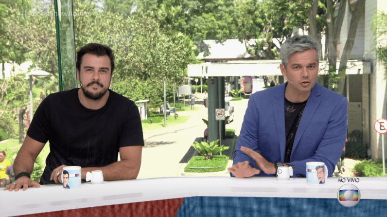 Joaquim Lopes e Otaviano Costa no comando do "Vídeo Show" (Foto: Reprodução/Globo)