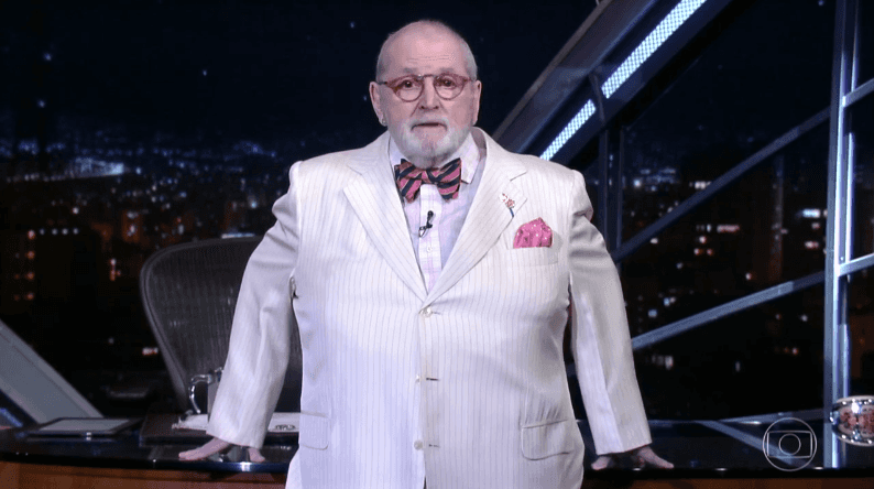 Jô Soares em seu último programa na Globo (Foto: Reprodução/Globo)