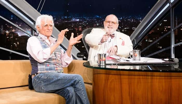 Ziraldo e Jô Soares no último "Programa do Jô" (Foto: Globo/Ramón Vasconcelos)