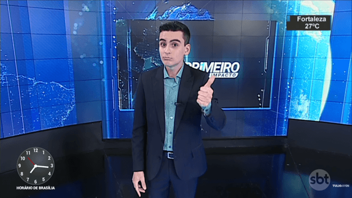 Dudu Camargo no "Primeiro Impacto" (Foto: Reprodução/SBT)