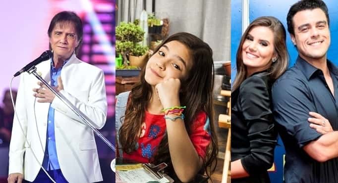 Roberto Carlos, Mel Maia, Camila Queiroz e Joaquim Lopes em especiais de fim de ano da Globo (Fotos: Mauricio Fidalgo/Estevam Avellar/Ramón Vasconcelos/Globo)