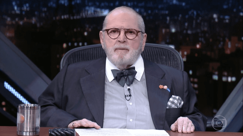 Jô Soares no comando do seu programa na Globo (Foto: Reprodução/Globo)