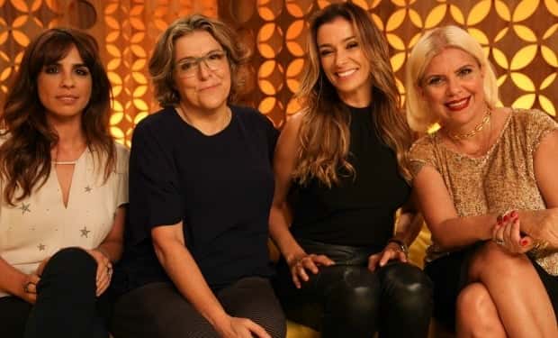 Maria Ribeiro, Bárbara Gancia, Mônica Martelli e Astrid Fontenelle no "Saia Justa" (Foto: Tricia Vieira)