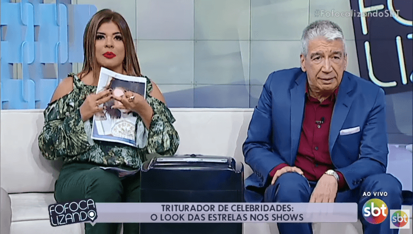 Mara Maravilha e Décio Piccinini durante o "Fofocalizando" (Foto: Reprodução/SBT)