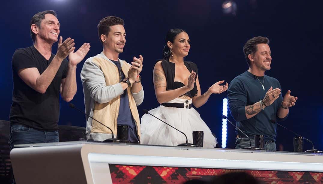 Paulo Miklos, Di Ferrero, Alinne Rosa e Rick Bonadio foram os jurados do X Factor Brasil (Foto: Kelly Fuzaro/X Factor)