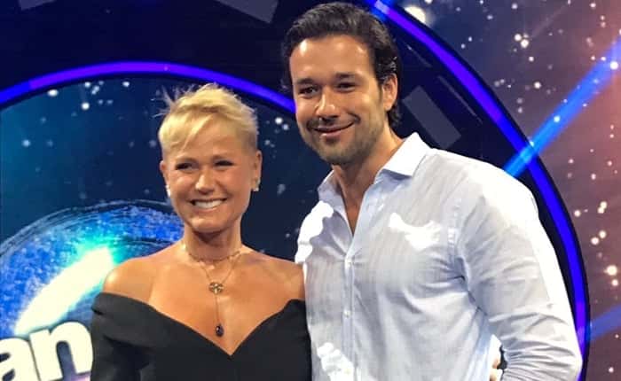 Xuxa e Sergio Marone no lançamento do Dancing Brasil. (Foto: Aaron Tura/TV Foco)