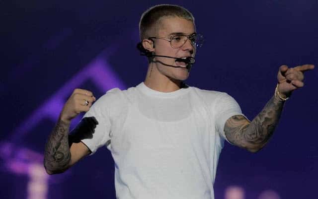 Justin Bieber no primeiro show da turnê "Purpose" no Brasil (Foto: Divulgação)