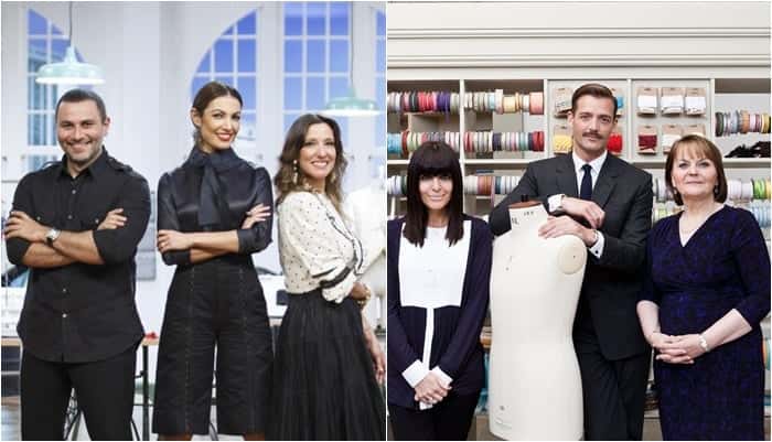 "Caixa de Costura", do GNT e o "Sewing Bee", da BBC. (Foto: Montagem/Divulgação)