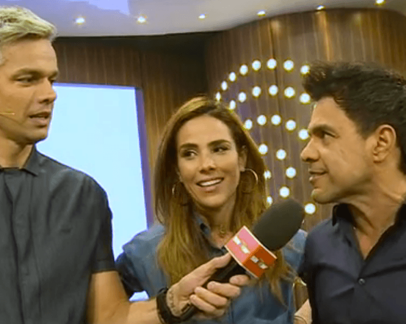 Zeze e Wanessa gravando para o Tamanho Família (Foto: Reprodução)