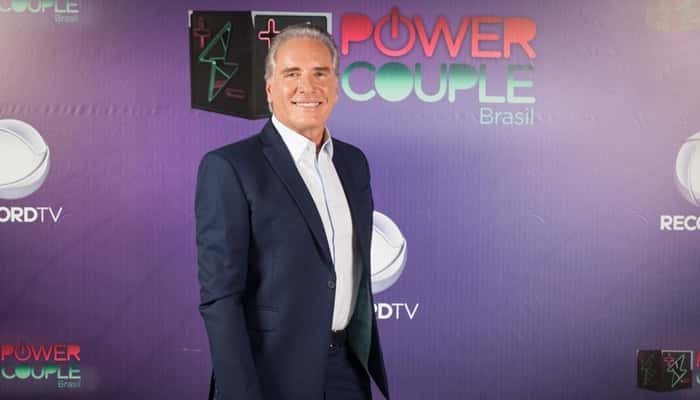 Roberto Justus no lançamento do "Power Couple" (Foto: Edu Moraes/Record).