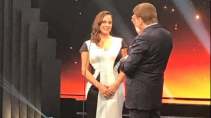 Silvia Abravanel no "Troféu Imprensa" do SBT (Foto reprodução)