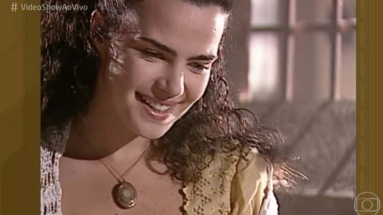 Ana Paula Arósio em cena da novela "Terra Nostra" levada ao ar no "Vídeo Show" (Foto reprodução)