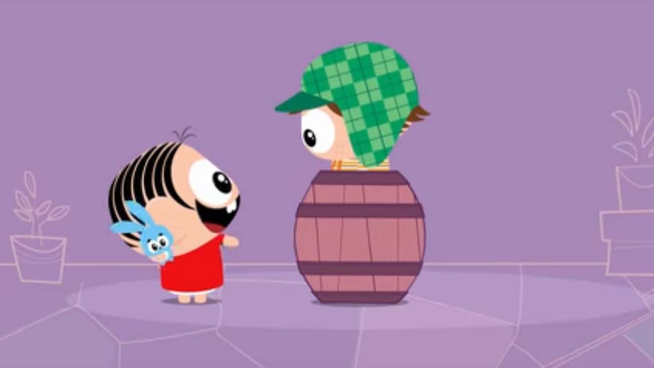 O encontro de Chaves e Mônica no episódio "Chave do Amor" (Foto: Reprodução)