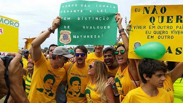 Artistas durante protesto pelo impeachment da ex-presidente Dilma (Foto: Reprodução)